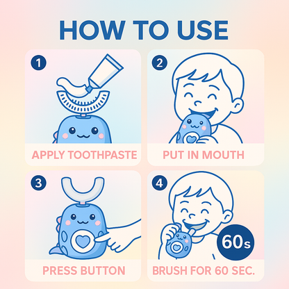 Noo&Boo U-Shaped 360° Dinosaur Toothbrush